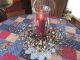 Large Pedestal Candle Lamp With Xl Glass Hurricane Globe - Lr.  Pip Candle Ring Primitives photo 3