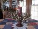 Large Pedestal Candle Lamp With Xl Glass Hurricane Globe - Lr.  Pip Candle Ring Primitives photo 5