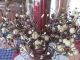 Large Pedestal Candle Lamp With Xl Glass Hurricane Globe - Lr.  Pip Candle Ring Primitives photo 6