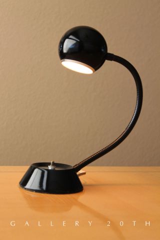 Mid Century Modern Atomic Lamp Gooseneck Eames Knoll Lightolier Vtg 50s Black photo
