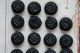 Sheet Of 31 French 19th C.  Black Crochet And Glass Mourning Buttons Buttons photo 3