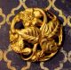 Antique Ornate Gilt Brass Metal Openwork Floral Realistic Flower Picture Button Buttons photo 9