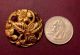 Antique Ornate Gilt Brass Metal Openwork Floral Realistic Flower Picture Button Buttons photo 4