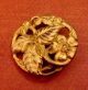 Antique Ornate Gilt Brass Metal Openwork Floral Realistic Flower Picture Button Buttons photo 7