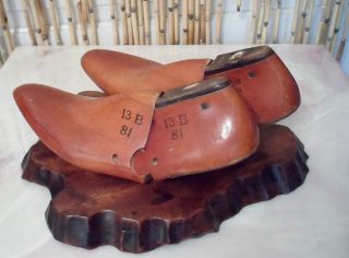Primitive Wooden Cobbler Shoe Form Molds Size 13b Woodright 1955 photo