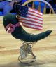 Handmade Patriotic American Crow Rusty Bedspring With Handmade Flag On A Stick Primitives photo 6