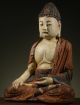 Buddha: Antique Chinese Shakyamuni Bhumisparsa,  Carved,  Polychromed Wood 1800 ' S, Buddha photo 2