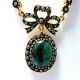 Turkish Jewelry Authentic Ottoman Sultans Emerald & Zirconia Necklace Islamic photo 1