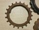 Antique Vintage Of 3 Cast Iron Jd Planter Seed Plates Gears Old Farm Tools Garden photo 6