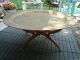 Huge Antique Brass Pierced Table With Teak Spider Legs Free Shippng Usa & Canada 1900-1950 photo 3