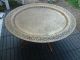 Huge Antique Brass Pierced Table With Teak Spider Legs Free Shippng Usa & Canada 1900-1950 photo 4