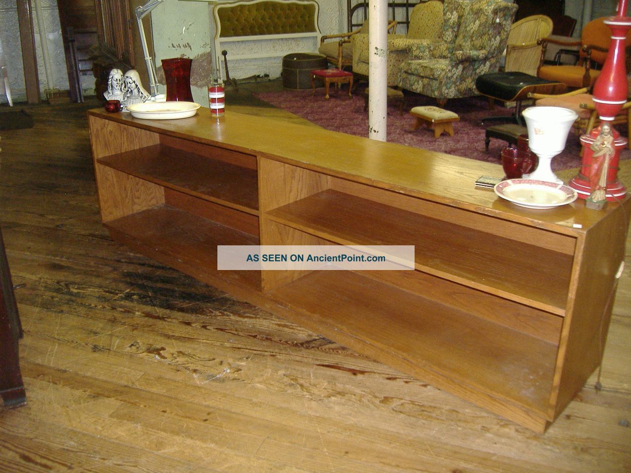 Modern Cabinet Buffet Credenza Vintage Oak Shelf Flat Screen Tv Stand
