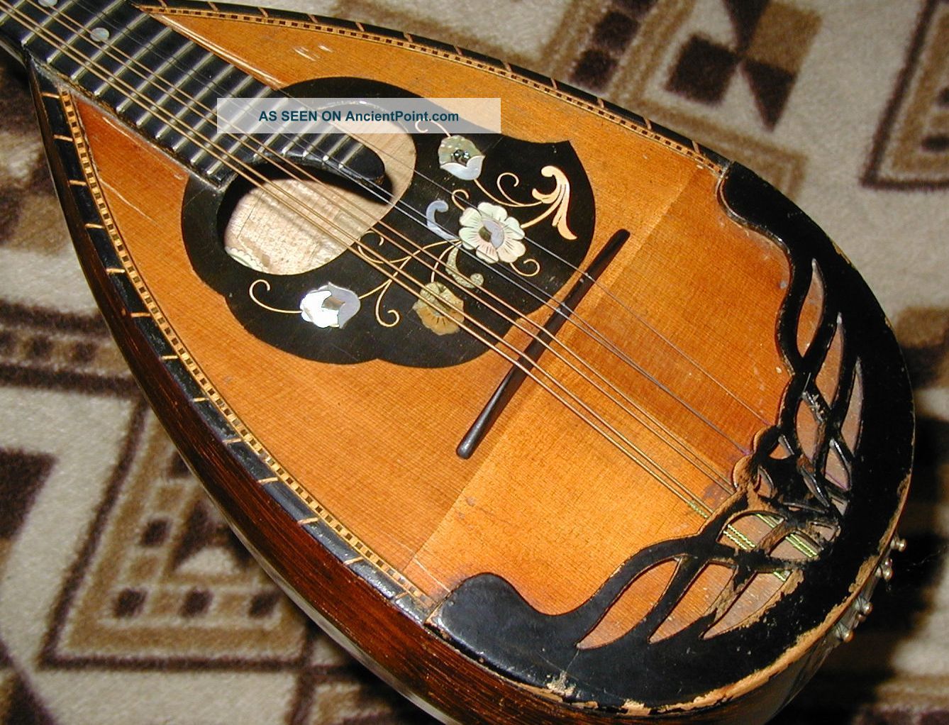 Wonderful Antique Bowlback Mandolin - Plays & Sounds Great - Highly Decorated String photo