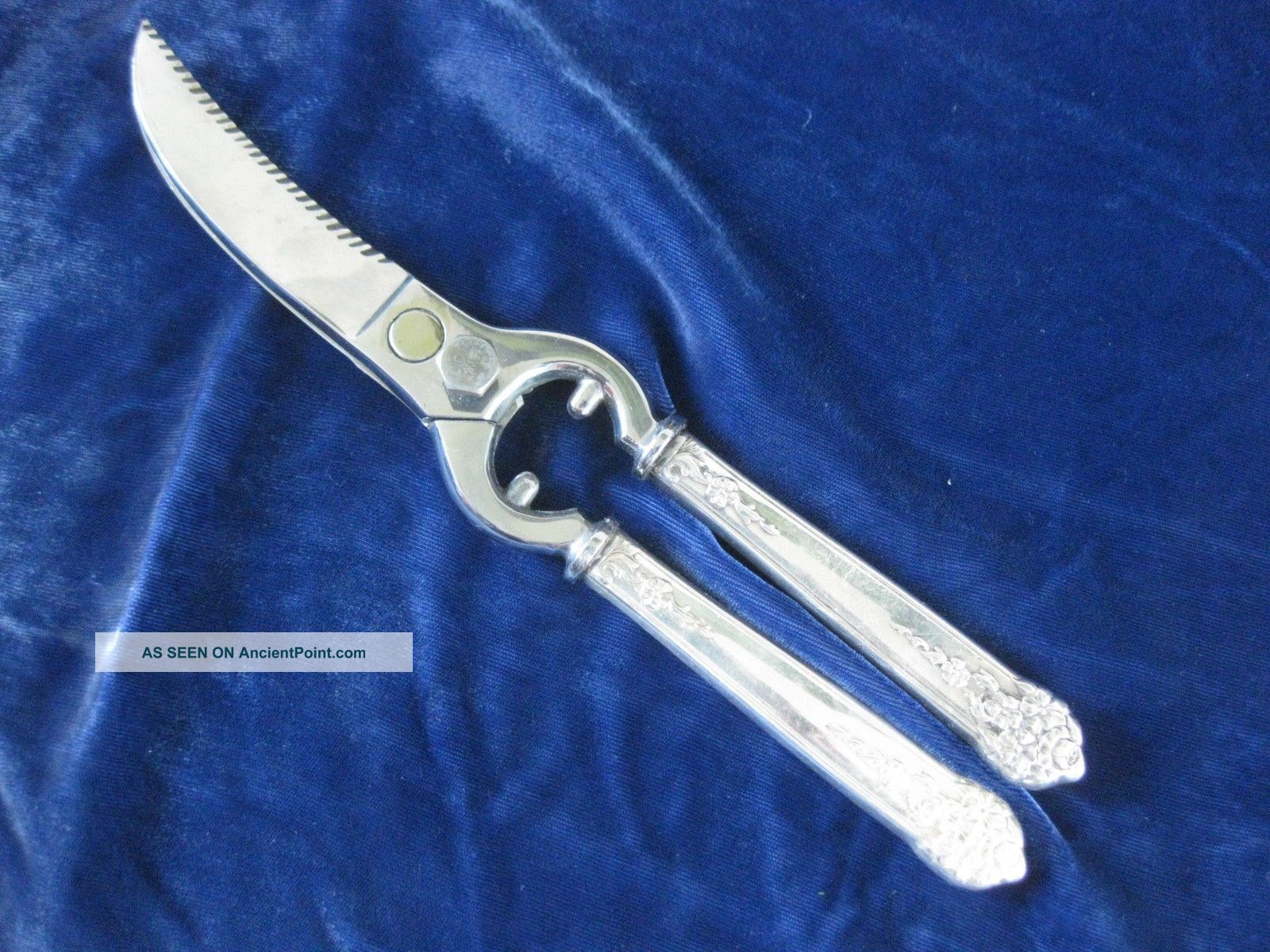 National Silver Co.  King Edward Moss Rose Poultry Shears W/ Stainless Blades Flatware & Silverware photo