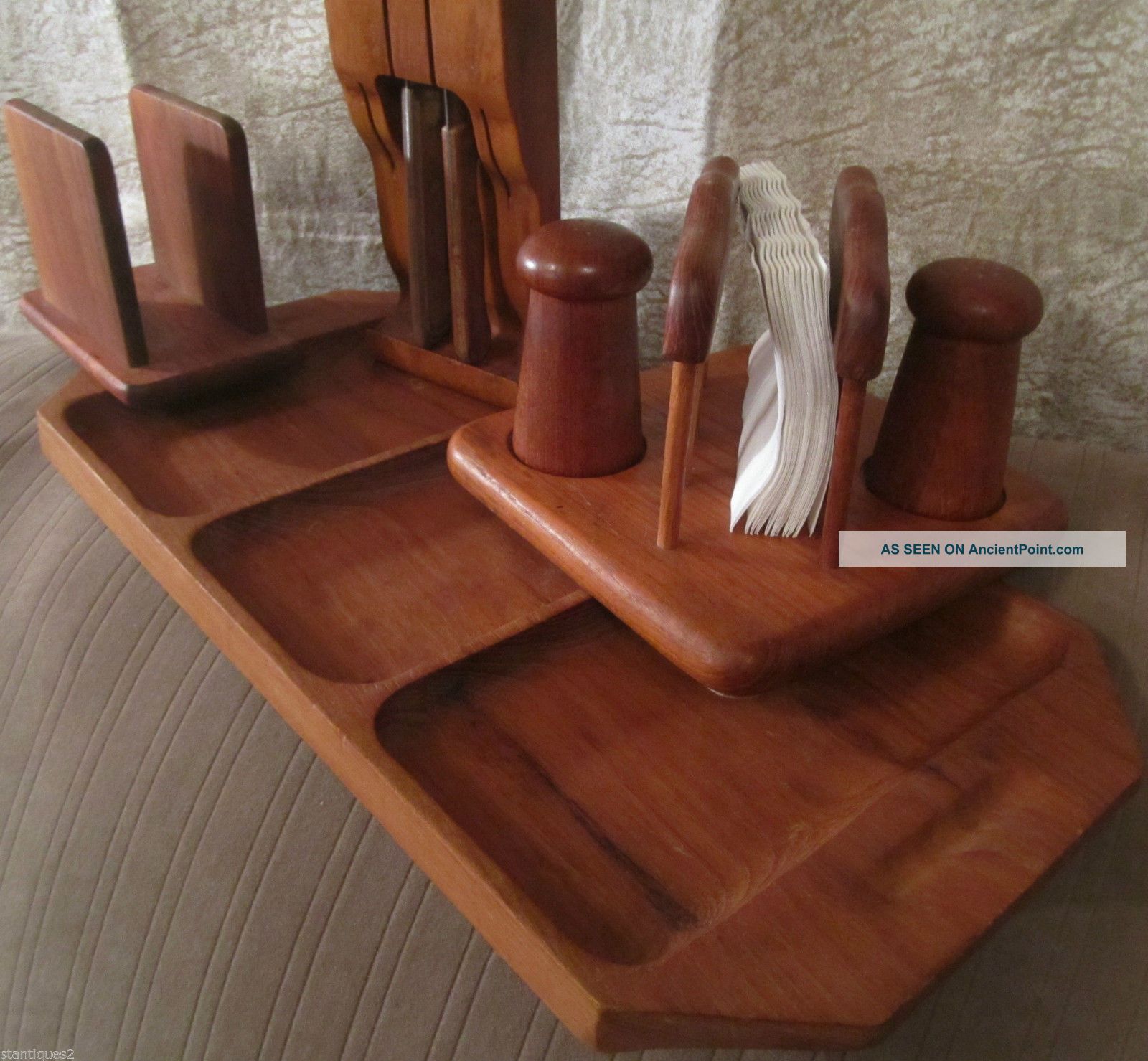 wooden salt and pepper tray