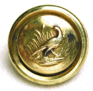 Antique Brass Button Pheasant Bird Design 9/16 