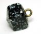Antique Charmstring Glass Button Specled Black Pyramid Top Cube W/ Swirl Back Buttons photo 1
