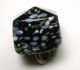 Antique Charmstring Glass Button Specled Black Pyramid Top Cube W/ Swirl Back Buttons photo 2