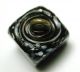 Antique Charmstring Glass Button Specled Black Pyramid Top Cube W/ Swirl Back Buttons photo 3