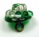 Antique Charmstring Glass Button Green & White Paperweight W/ Swirl Back Buttons photo 1
