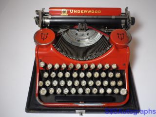 Rare Vintage Antique 1930 Underwood Standard Portable Orange Typewriter 505935 photo