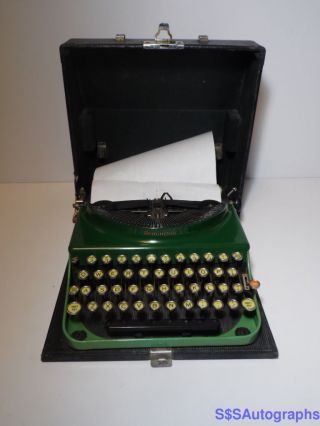 Rare Vintage Antique 1930 Remington Standard Portable Green Typewriter V222556 photo