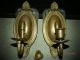 Antique Bronze Flame Ornate French Wall Sconces Gold Pair Vintage Solid Bronze Chandeliers, Fixtures, Sconces photo 1