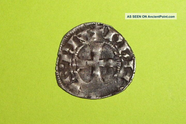 Rare Authentic Medieval Knights Templar Silver Coin Cross Crusade Old Crusader Roman photo