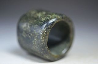 Delicate Chinese Fine Old Jade Carved Thumb Ring & H S Culture 1181 photo