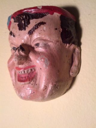 Small (netsuke),  Antique,  German Made Chinaman Mask Polychrome Man W/fly On Nose photo