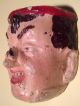 Small (netsuke),  Antique,  German Made Chinaman Mask Polychrome Man W/fly On Nose Netsuke photo 4