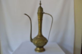 Antique Middle Eastren Brass Pitcher photo