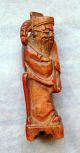 Small Antique Chinese Box Wood Carving Fortune God With Great Petina Men, Women & Children photo 1
