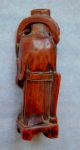 Small Antique Chinese Box Wood Carving Fortune God With Great Petina Men, Women & Children photo 2