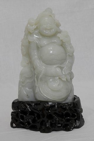Well Hand Carved Chinese He - Tian Jade Buddha Figure photo