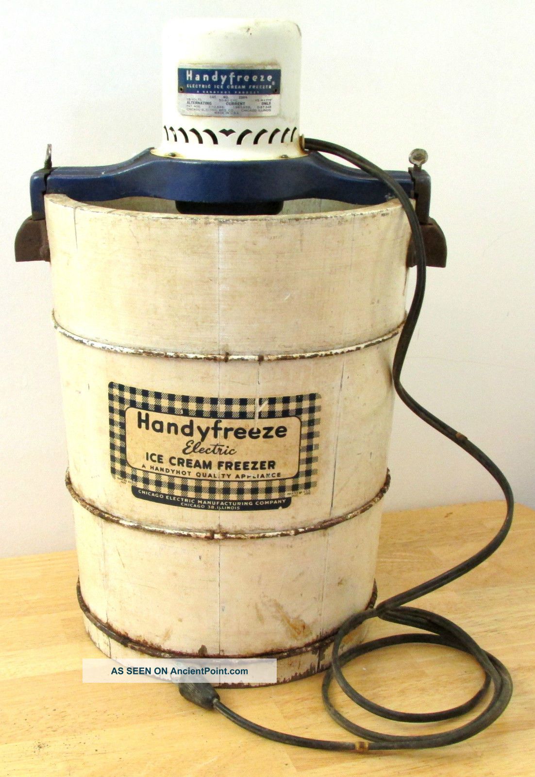 Antique / Vintage 1920 ' S Handy Freeze 4 Qt.  Electric Ice Cream Maker / Freezer Other photo