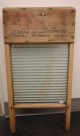 Vintage Canuck Glass Canadian Woodenware Washboard Washing Machines photo 3