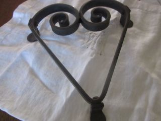 Large Iron Heart Trivet Has Feet,  Detail.  Old?? Not Sure. photo