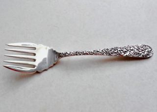 Jenkins & Jenkins Repousse Sardine / Bacon / Hors D ' Oeuvre Fork Sterling photo