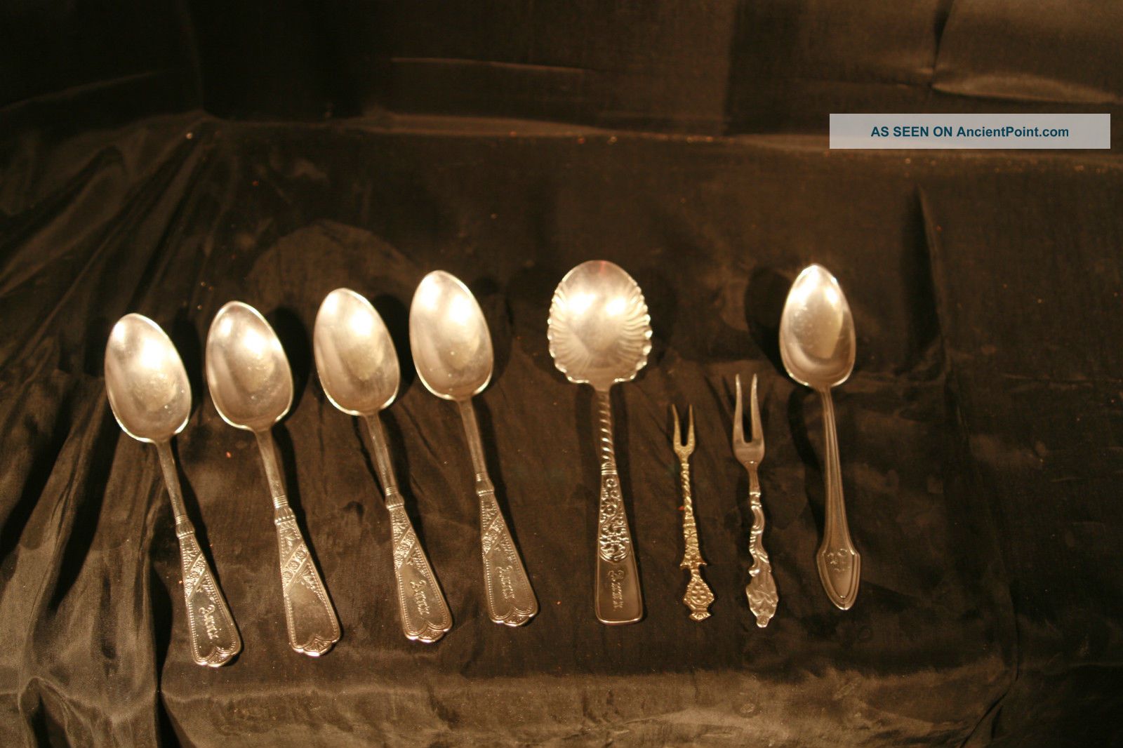 Collection Of Antique And Vintage Silver Plated Spoons With 2 Condiment Forks Flatware & Silverware photo