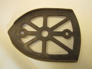 Antique Cast Iron Trivet - Web 3 Hole Design photo
