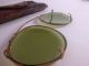 Antique Green Lens,  Spectacle Sun Glass Clips,  Decorative Edge,  Leather Case Optical photo 1