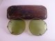 Antique Green Lens,  Spectacle Sun Glass Clips,  Decorative Edge,  Leather Case Optical photo 7