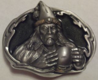 Usa Made - Wizard Belt Buckle - Crystal Ball - New With Scratches photo