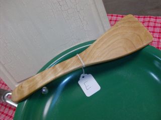 Flaming Curly Birch Wood Handcarved Wooden Spatula,  Turner,  Stir Fry,  Cookie photo