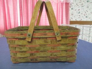 Vintage Primitive Colored Basket. photo