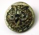 Antique Black Glass Button W/ Carnival Luster Owl Face Design Buttons photo 1