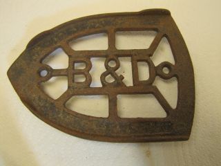 Antique Cast Iron Trivet - B & D photo