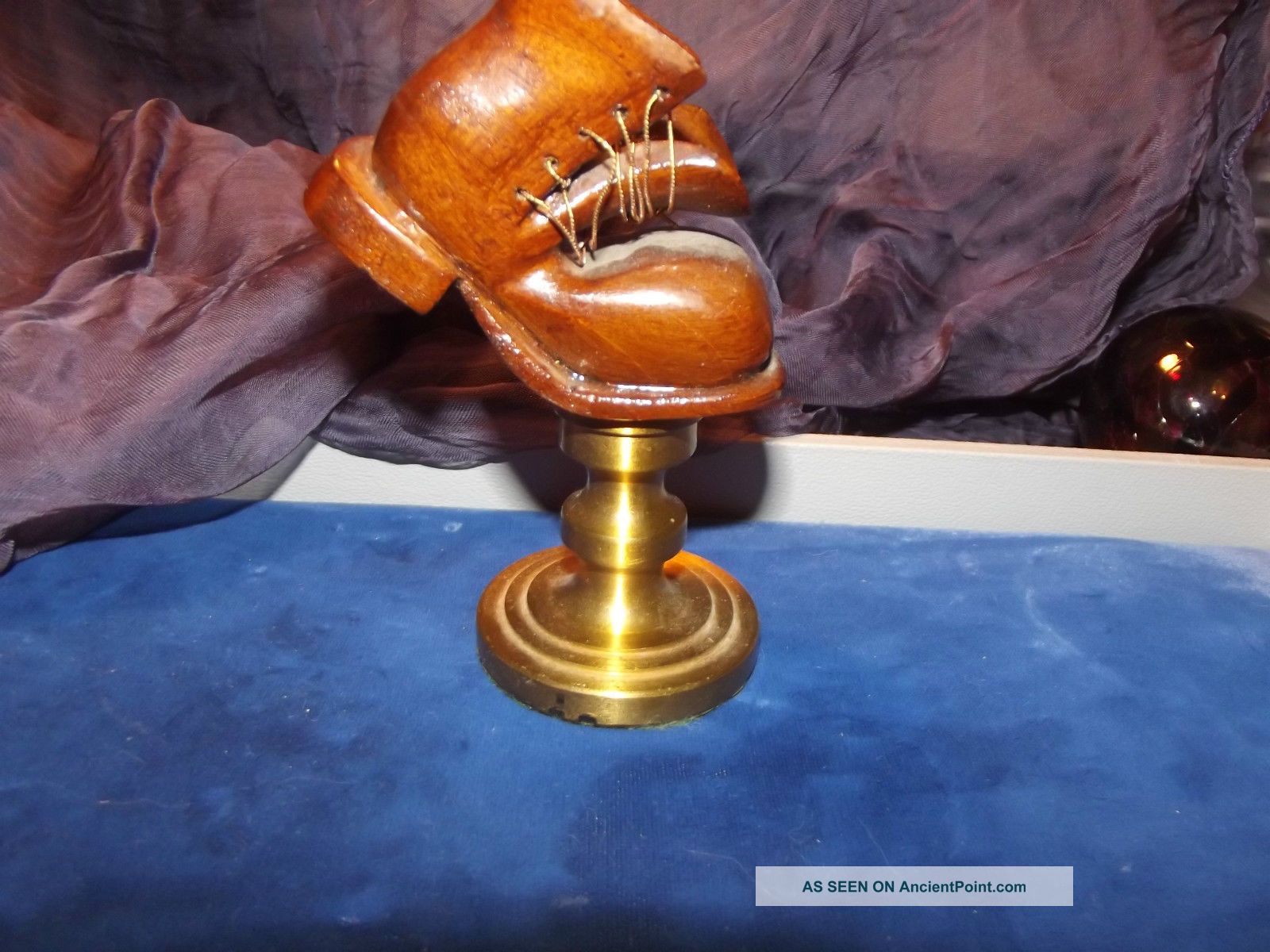 Golden Boot Award Antique American Folk Art Carved Boot Primitives photo