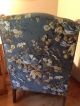Vintage Blue Floral Wing Back Chair Post-1950 photo 2